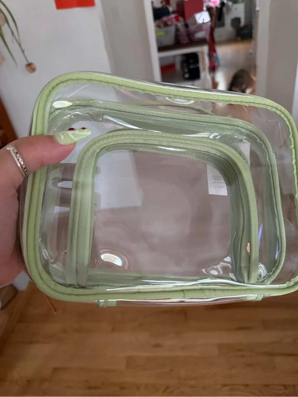 Target Clear Zipper Pouch Set in Light Green